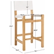 Safavieh Romee Wood and Leather  Counter Stool in White / Natural