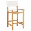 Safavieh Romee Wood and Leather  Counter Stool in White / Natural