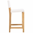 Safavieh Romee Wood and Leather  Counter Stool in White / Natural