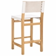 Safavieh Romee Wood and Leather  Counter Stool in White / Natural