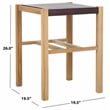 Safavieh Solana Teak and Leather Counter Stool  in Brown / Natural