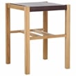 Safavieh Solana Teak and Leather Counter Stool  in Brown / Natural