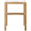Safavieh Solana Teak and Leather Counter Stool in White / Natural