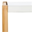 Safavieh Solana Teak and Leather Counter Stool in White / Natural