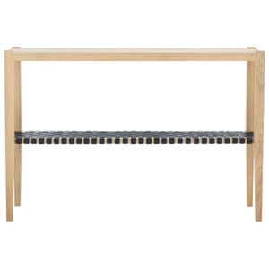 Safavieh Sigurd Wood and Leather Consoles in Natural / Black