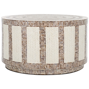 Safavieh Keary Solid Wood Coffee Table in White / Gold