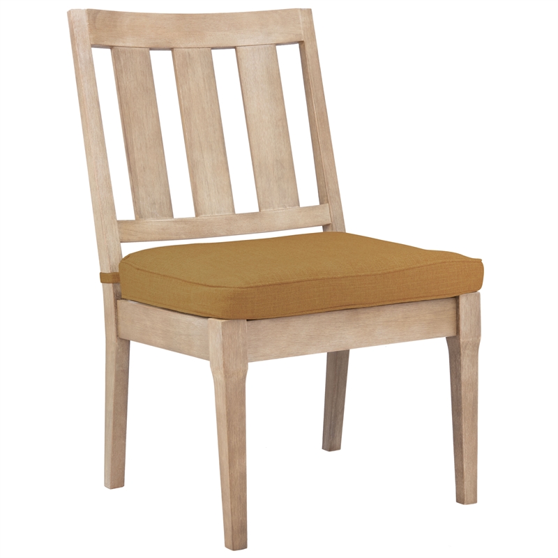 Safavieh Dominica Wood Outdoor Dining Chair in Natural / Brown