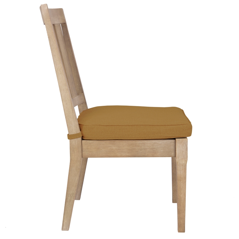 Safavieh Dominica Wood Outdoor Dining Chair in Natural / Brown