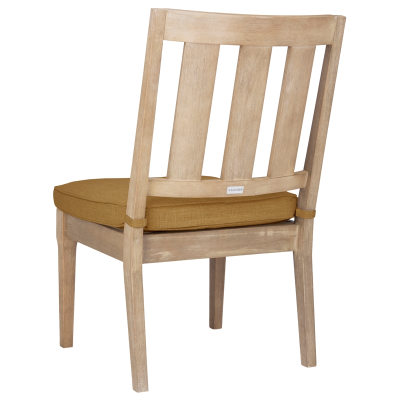 Safavieh Dominica Wood Outdoor Dining Chair in Natural / Brown