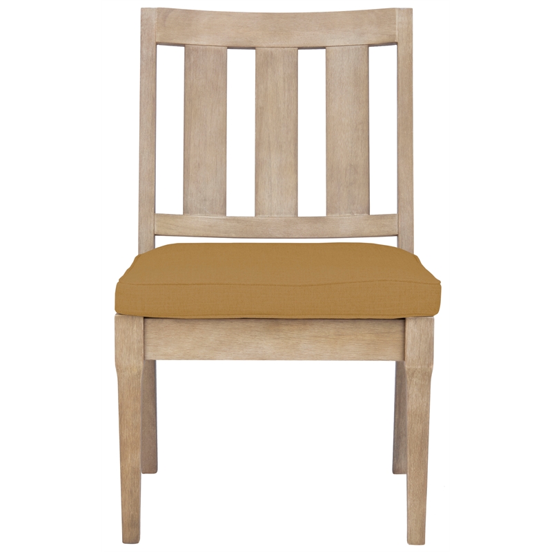 Safavieh Dominica Wood Outdoor Dining Chair in Natural / Brown