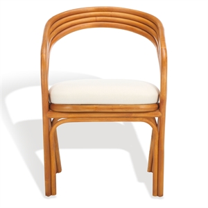 Safavieh Jennabrook Ratan Polyurethane Dining Chair in Natural / White