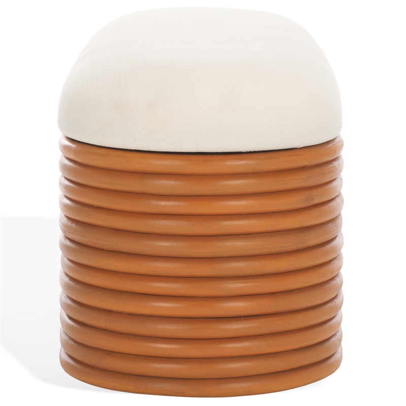 Safavieh Bayard Ratan and Plywood  Bench in Natural / White