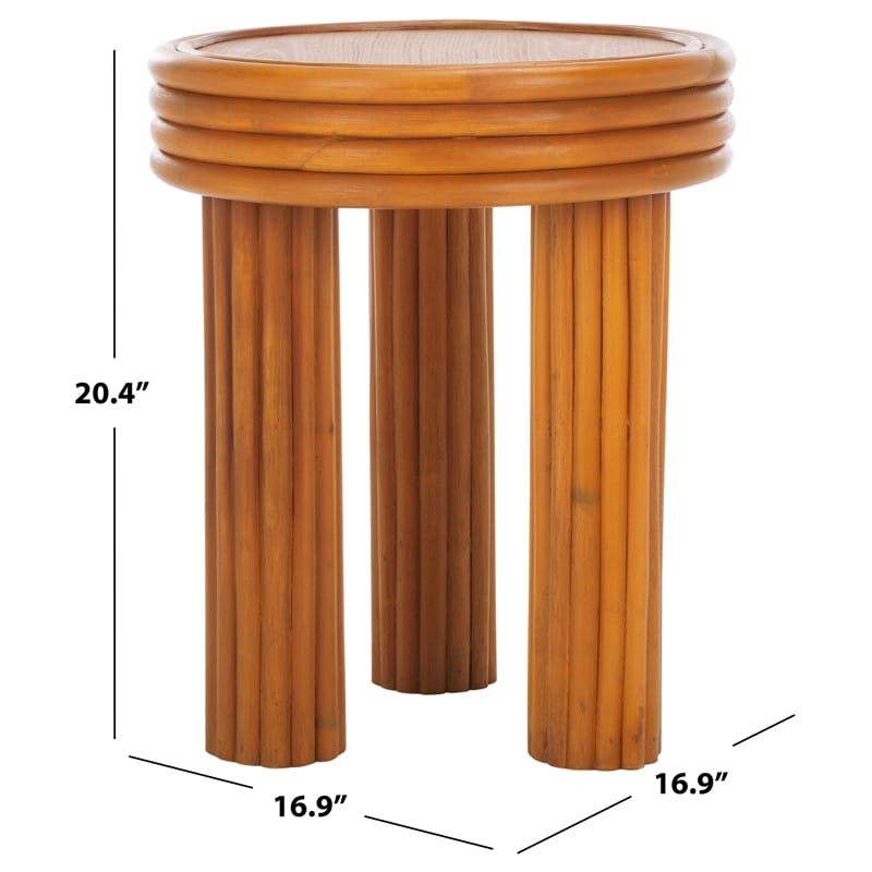 Safavieh Bayard Ratan and Plywood  Accent Table in Natural