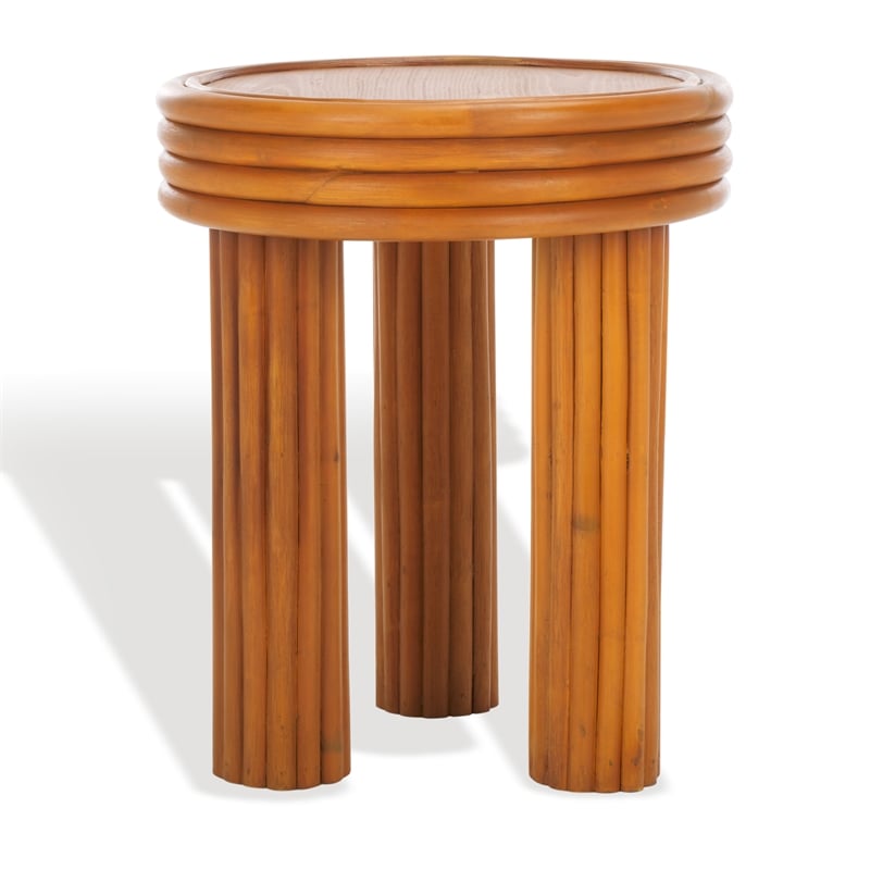 Safavieh Bayard Ratan and Plywood  Accent Table in Natural