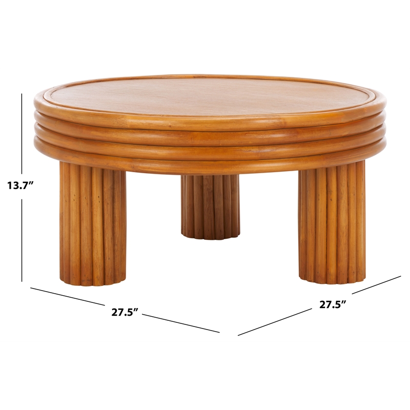 Safavieh Bayard Ratan and Plywood Coffee Table in Natural