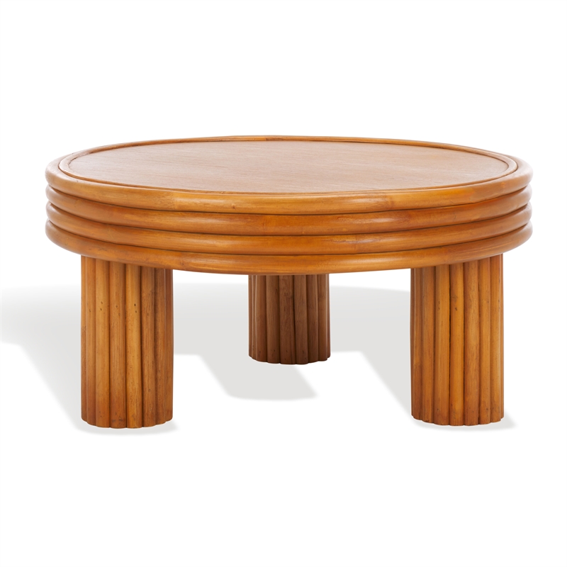 Safavieh Bayard Ratan and Plywood Coffee Table in Natural