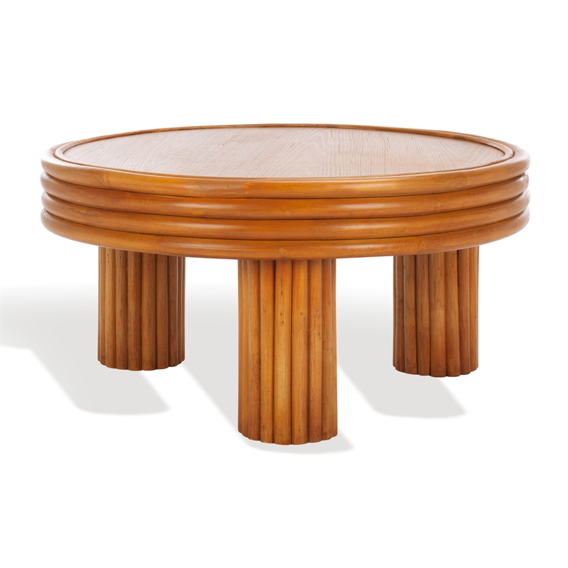 Safavieh Bayard Ratan and Plywood Coffee Table in Natural