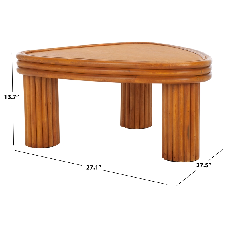 Safavieh Bayard Ratan and Plywood Coffee Table in Natural