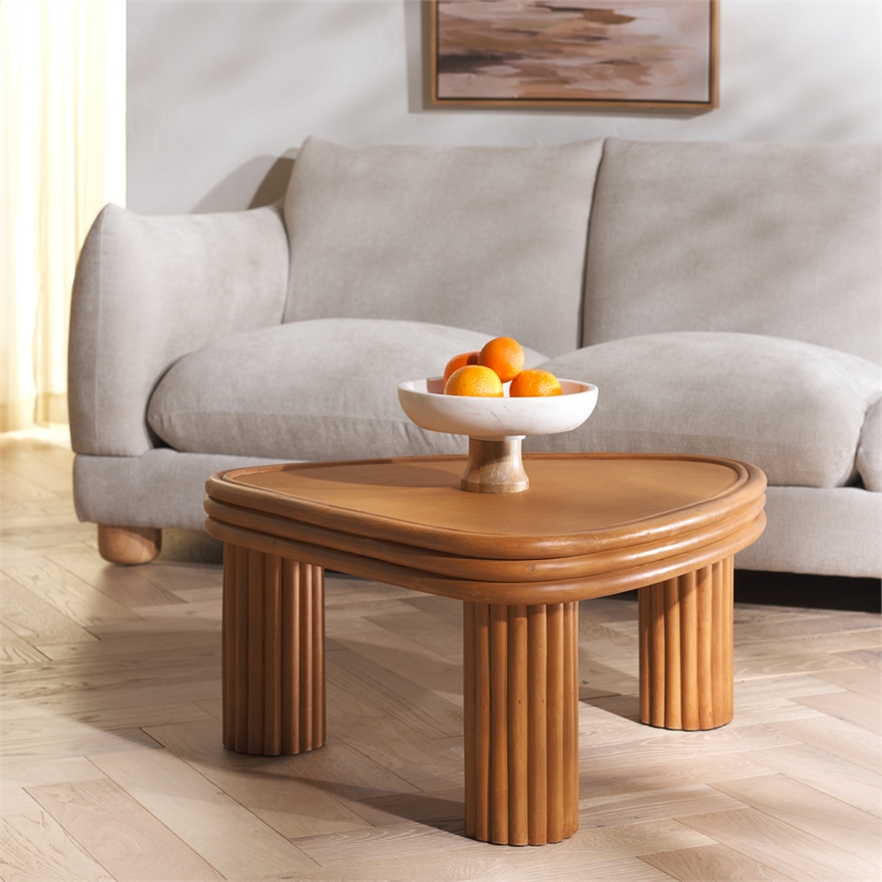 Safavieh Bayard Ratan and Plywood Coffee Table in Natural