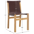 Safavieh Arian Teak and Leather Dining Chair in Brown / Natural
