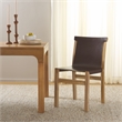 Safavieh Arian Teak and Leather Dining Chair in Brown / Natural