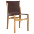 Safavieh Arian Teak and Leather Dining Chair in Brown / Natural