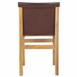 Safavieh Arian Teak and Leather Dining Chair in Brown / Natural