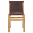 Safavieh Arian Teak and Leather Dining Chair in Brown / Natural
