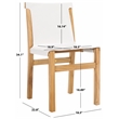 Safavieh Arian Teak and Leather Dining Chair in White / Natural