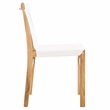 Safavieh Arian Teak and Leather Dining Chair in White / Natural