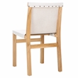 Safavieh Arian Teak and Leather Dining Chair in White / Natural