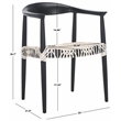 Safavieh Bandelier Wood and Leather Accent Chair in White / Black