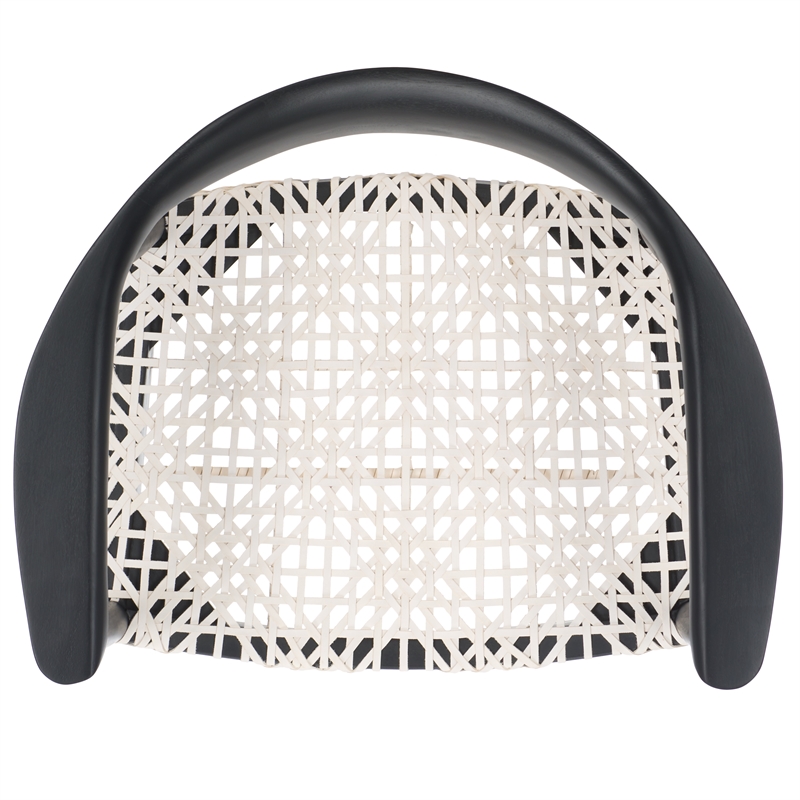 Safavieh Bandelier Wood and Leather Accent Chair in White / Black