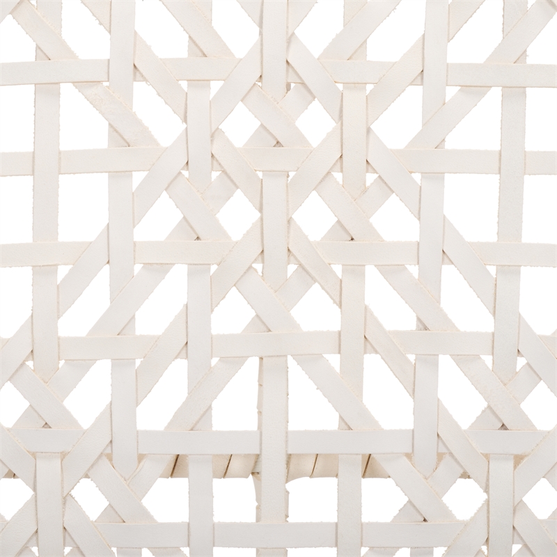 Safavieh Bandelier Wood and Leather Accent Chair in White / Black