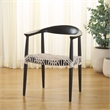 Safavieh Bandelier Wood and Leather Accent Chair in White / Black