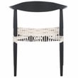 Safavieh Bandelier Wood and Leather Accent Chair in White / Black