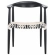 Safavieh Bandelier Wood and Leather Accent Chair in White / Black