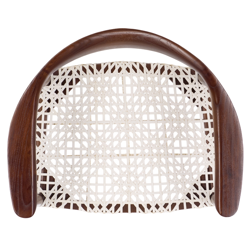 Safavieh Bandelier  Wood and Leather Accent Chair in White / Brown