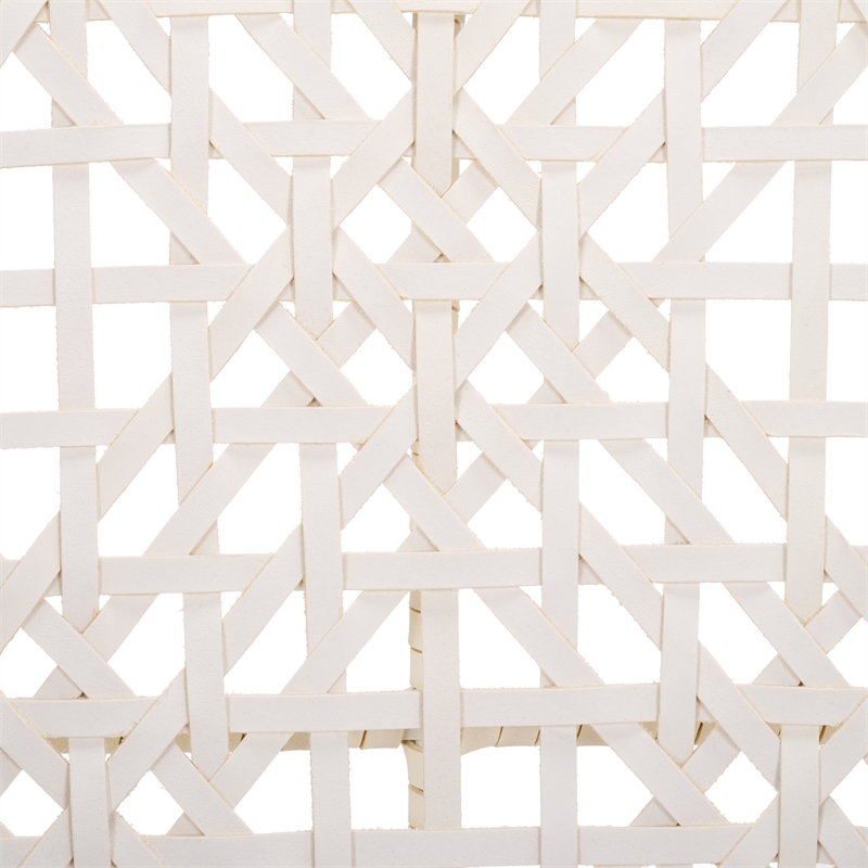 Safavieh Bandelier  Wood and Leather Accent Chair in White / Brown