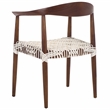 Safavieh Bandelier  Wood and Leather Accent Chair in White / Brown