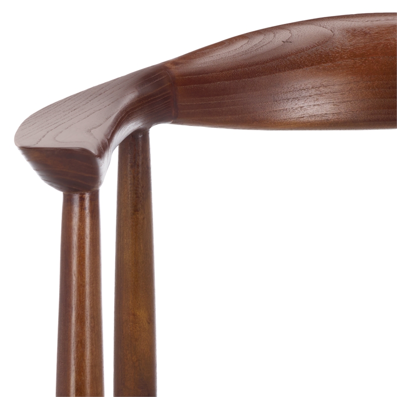 Safavieh Bandelier  Wood and Leather Accent Chair in White / Brown