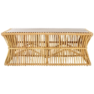 Safavieh Gensho  Wood and Rattan Coffee Tables in Natural /Brown