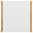 Safavieh Solana Teak  and Leather Ottoman in White / Natural