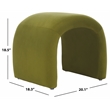 Safavieh Kibo Pine and  Velvet Ottoman in Olive