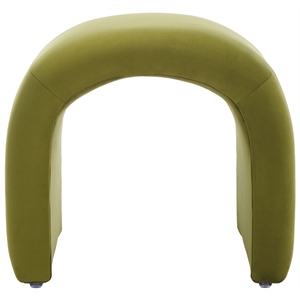 Safavieh Kibo Pine and  Velvet Ottoman in Olive