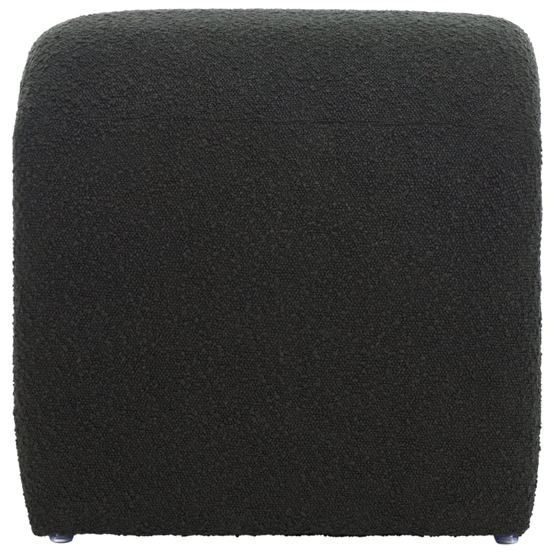 Safavieh Kibo  Pine and Polyester Ottoman in Black