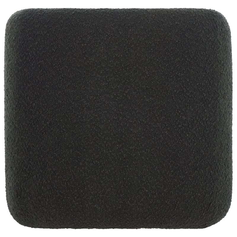 Safavieh Kibo  Pine and Polyester Ottoman in Black