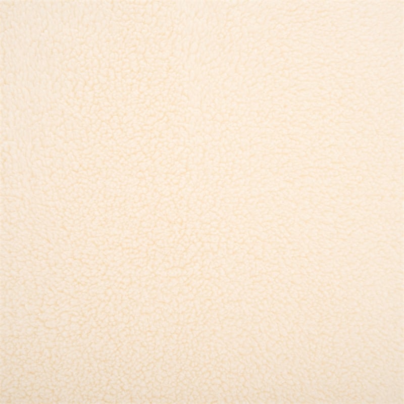 Safavieh Kibo  Pine and Polyester Ottoman in Cream