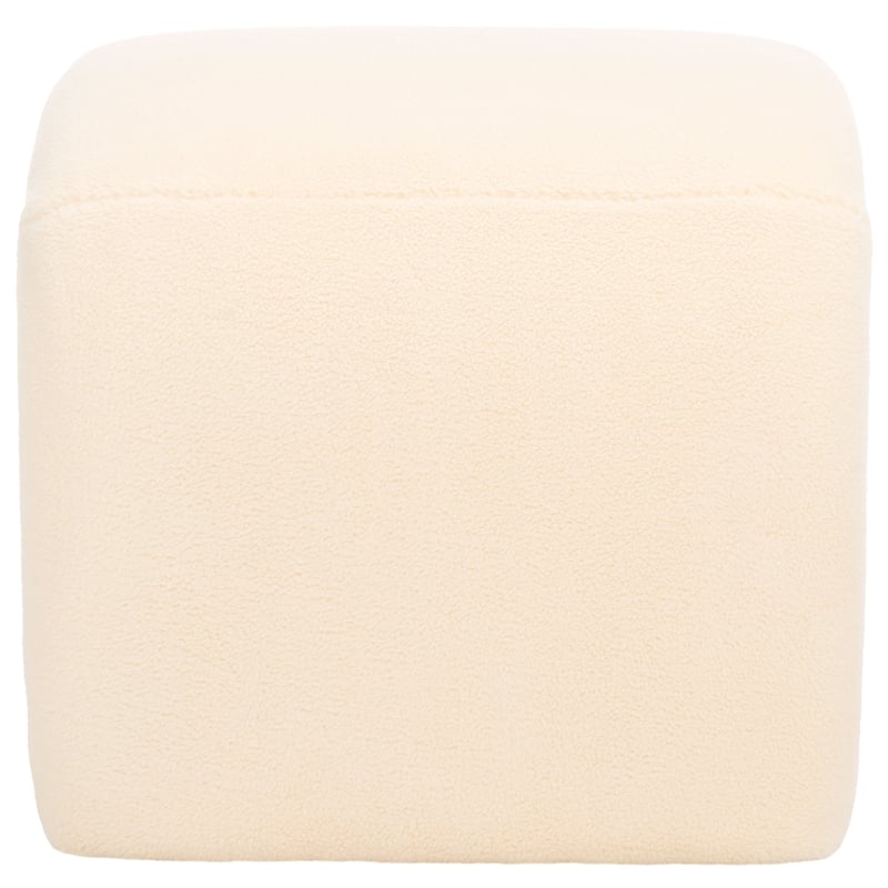Safavieh Kibo  Pine and Polyester Ottoman in Cream