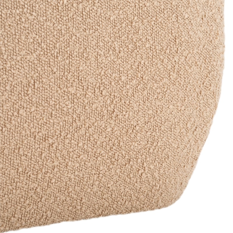 Safavieh Whitley Pine Wood and Fabric Rectangular Ottoman in Tan